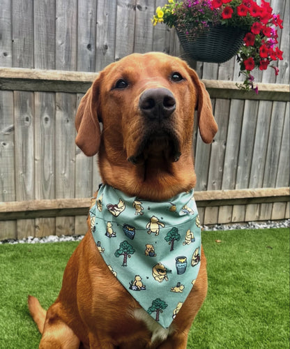Dog Bandana - Pooh’s Hunny Hideaway - Sage Green