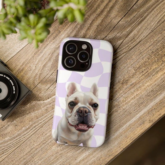 Personalised Pet Phone Case - Lilac Checkwave