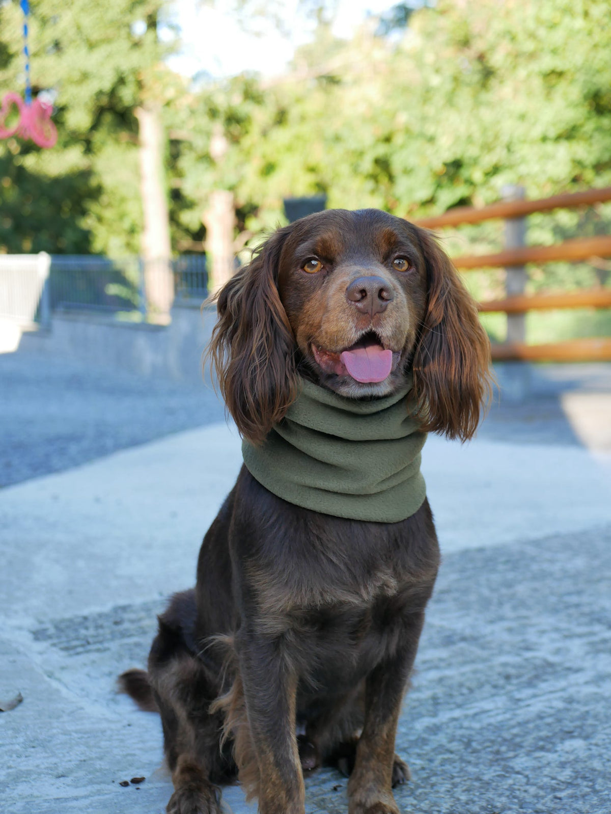 Handmade Polar Fleece Dog Snood - Khaki