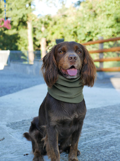 Handmade Polar Fleece Dog Snood - Khaki