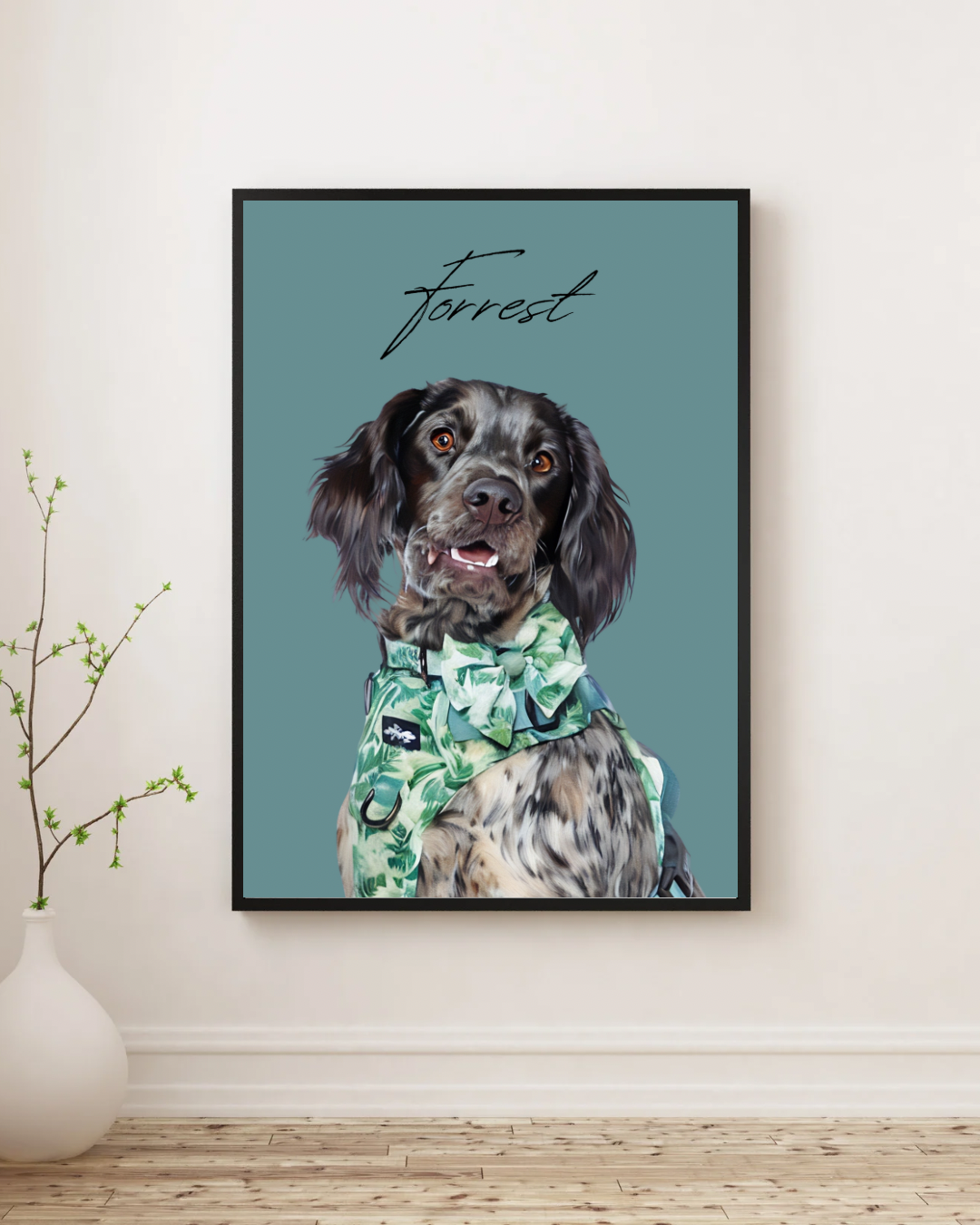 Personalised Pet Portrait - Teal
