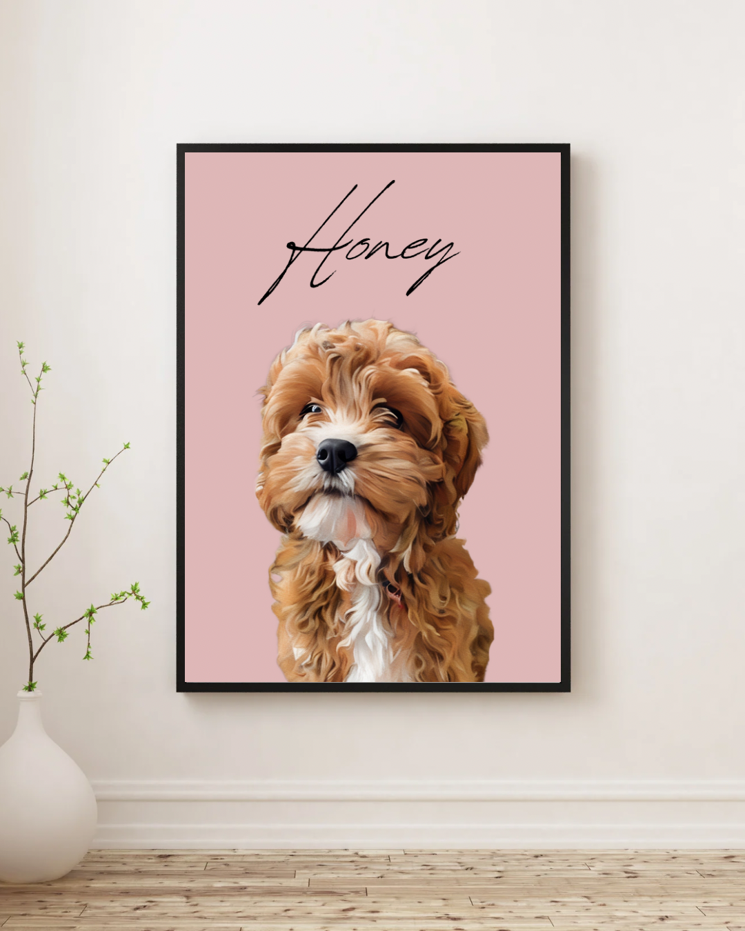 Personalised Pet Portrait - Blush Pink