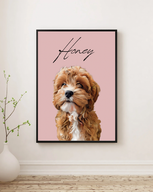 Personalised Pet Portrait - Blush Pink