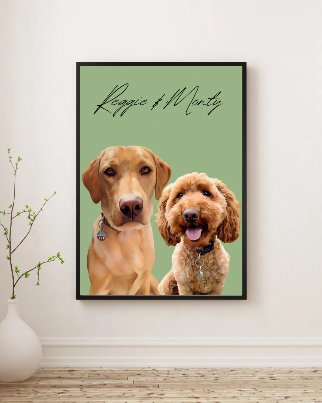 Personalised Pet Portrait - Sage Green