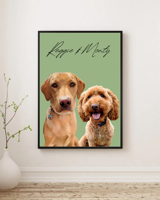 Personalised Pet Portrait - Sage Green