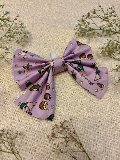 Piglet’s Little Flowers - Lilac - Sailor bow