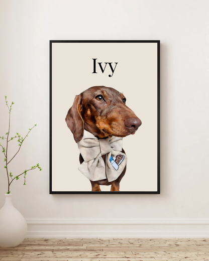Personalised Pet Portrait - Beige