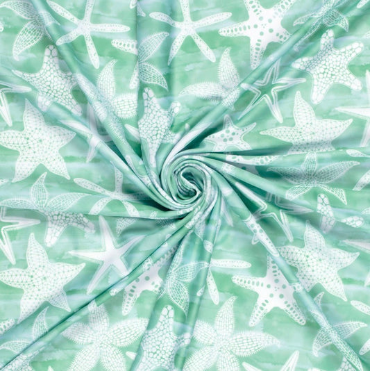 Handmade Cooling Dog Snood - Seafoam Starfish